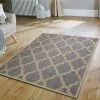 Xrugs Anti Slip Rug Living Room Grey Beige Moroccan Trellis Flat Weave Carpet Small Large Runner Modern