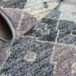 Xrugs Dusty Pink Grey Rug Geometric Pattern Small Large Carpet Woven Living Room Bedroom Mat Modern