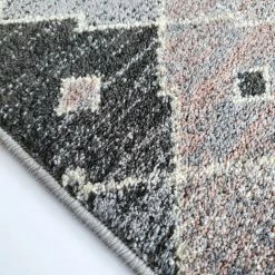 Xrugs Dusty Pink Grey Rug Geometric Pattern Small Large Carpet Woven Living Room Bedroom Mat Modern
