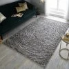 Xrugs Grey Rug Modern Geometric Gold Cream Circle Pattern Bedroom Carpet Woven Mat New