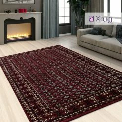 Xrugs Red Oriental Rug Thick Soft Woven Traditional Carpet Extra Large Small Living Room Bedroom Mat