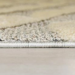 Xrugs Grey And Beige Rug Tufted Geometric Pattern Tassels Bedroom Thick Soft Carpet