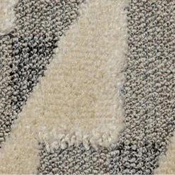 Xrugs Grey And Beige Rug Tufted Geometric Pattern Tassels Bedroom Thick Soft Carpet