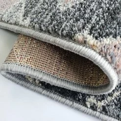 Xrugs Dusty Pink Grey Rug Geometric Pattern Small Large Carpet Woven Living Room Bedroom Mat Modern