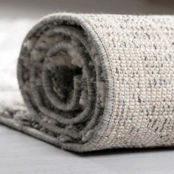 Xrugs Grey Rug Bedroom Geometric Tufted 3D Diamond Pattern Woven Carpet Tassels Mat Modern