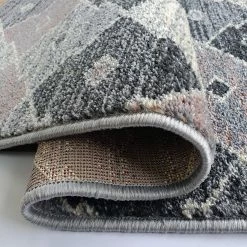 Xrugs Dusty Pink Grey Rug Geometric Pattern Small Large Carpet Woven Living Room Bedroom Mat Modern