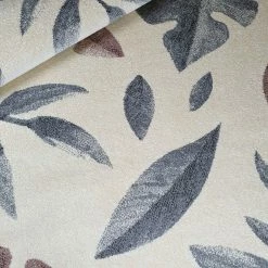 Xrugs Modern Floral Rug Ivory Grey Cream Pink Low Pile Woven Carpet Bedroom Floor Mat