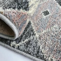 Xrugs Dusty Pink Grey Rug Geometric Pattern Small Large Carpet Woven Living Room Bedroom Mat Modern