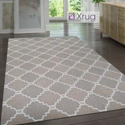 Xrugs Cotton Rugs Cotton Rug Trellis Brown Beige Taupe Small Extra Large Runner Flatweave Carpet Rug Washable Woven Mat