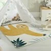 Xrug Kids Animal Rug Cream Yellow Baby Nursery Carpet Childerns Bedroom Floor Mat