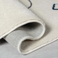 Xrug Baby Nursery Rug Cream White Kids Animal Carpet Lion Childrens Bedroom Play Mat