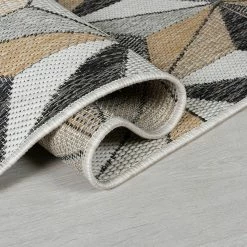 Xrugs Outdoor Rugs Outdoor Carpet Rug Plastic Grey Beige Flat Weave Geometric Large Runner Area Mat