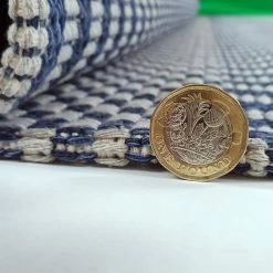 Xrugs Cotton Rug Braided Navy Blue Grey Cream Striped Washable Flat Weave Mat Small Extra Large Long Runner Cotton Rugs