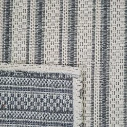 Xrugs Striped Rug Runner Grey White Cream 100% Cotton Washable Woven Carpet Mat Small Large Flat Weave Rugs For Living Room & Bedroom Or Hallway Cotton Rugs