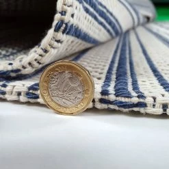 Xrugs Cream Blue Rug 100% Cotton Rugs Navy Striped Pattern Flat Weave Washable Carpet Mat Small Extra Large Runner