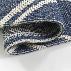 Xrugs Cotton Rugs Cotton Rug Navy Blue Diamond Pattern Washable Runner Modern Woven Mat Carpet Small Extra Large