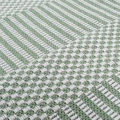 Xrugs Green Cream Cotton Rug Flatweave Carpet Striped Braided Pattern Washable Carpet Living Room Bedroom Mat Small Extra Large Hallway Runner Cotton Rugs