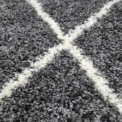 Xrug Fluffy Rug Grey Shaggy Thick Soft Large Small Diamond Carpet For Living Room Bedroom