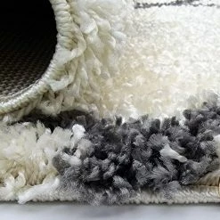 Xrug Fluffy Rug Cream Shaggy Carpet Soft Thick Large Small Geometric Dimaond Pattern For Living Room Bedroom
