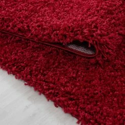 Xrugs Shaggy Rug Red Fluffy Long Pile Mat New Modern Small Large Bedroom Plain Carpets