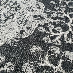 Xrugs Cotton Rugs Black Vintage Rug 100% Cotton Rug Runner Large Small Flat Weave Natural Carpet Mat