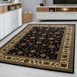 Xrugs Large Traditional Rug Small Oriental Black Beige Patterned Carpet Room Floor Mat Modern