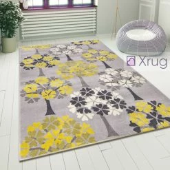 Xrugs Grey Mustard Rug Modern Pattern Yellow Ochre Carpet Small Large Living Room Mats