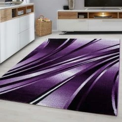 Xrugs Modern Rug Designer Black And Purple Abstract Pattern Carpet Bedroom Hallway Mat