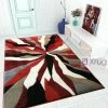 Xrugs Modern Rug Red Grey Black Contour Cut Pattern Living Room Carpet Mat Small Large
