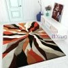 Xrugs Modern Rug Orange Black Grey Contour Cut Pattern Living Room New Mat Small Large