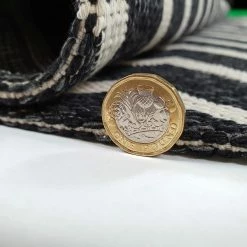 Xrugs Modern Black Rug 100% Cotton Washable Large Small Living Room Carpet White Cream Geometric Pattern Flat Woven Mat