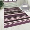 Xrugs Modern Rug Purple Black Striped Pattern Mat Living Room Hall Carpet Small Large