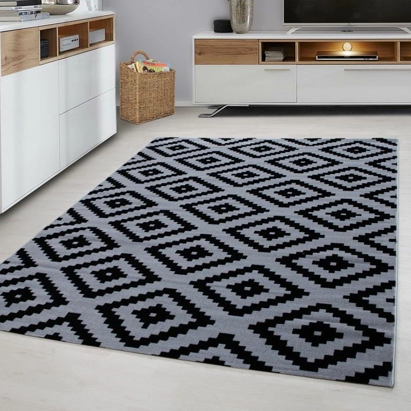Xrugs Geometric Rug Black And Grey Check Pattern Carpet Small Large Modern Bedroom Mat 1 Xrugs Geometric Rug Black And Grey Check Pattern Carpet Small Large Modern Bedroom Mat