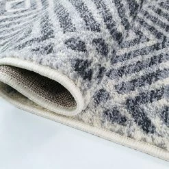 Xrugs Modern Cream And Grey Rug Aztec Patterned Woven Soft Carpet Small Large Bedroom Living Room Rug Floor Area Mat