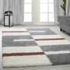 Xrugs Fluffy Rug Grey Cream Terracotta Geometric Carpets Deep Pile Shaggy Bedroom Mat