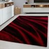 Xrugs Modern Rug Red Black Abstract Pattern Carpet Bedroom Runner Mats Small Large XL