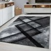 Xrugs Modern Rug Black Grey Geometric Pattern Carpet Room Runner Area Mats Small Large