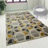 Xrugs Grey Yellow Rug Geometric Ochre Mustard Modern Pattern Carpet Room Floor Mat New