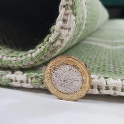 Xrugs Green Cotton Rug Large Small Dimond Patterned Rug Runner Pastel Light Green Carpet Living Room Bedroom Mat Flatweave Washable Rug Cotton Rugs