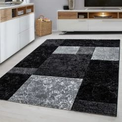 Xrugs Check Rug New Modern Black And Grey Geometric Pattern Carpet Room Floor Hall Mat