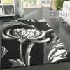 Xrugs Black And Grey Rug Modern Floral Pattern Carpet Large Bedroom Floor Lounge Mats
