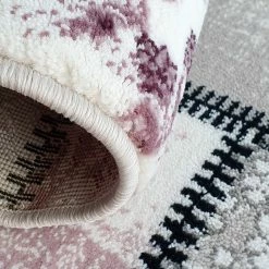 Xrugs Pink Grey Cream Rug Patchwork Pattern Small Large Wooven Carpet Living Room Bedroom Floor Mat