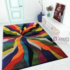 Xrugs Modern Multicoloured Rugs Contour Cut Pattern Living Room Floor Mats Small Large