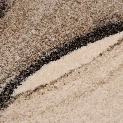 Xrugs Modern Abstract Rug Beige Grey Wave Deisgn Thick Pile Woven Short Pile Carpet Mat For Living Room Or Bedroom