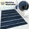 Xrugs Navy Rug Blue White Shaggy Machine Washable Very Soft New Living Room Carpet Mat Modern