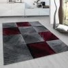 Xrugs Modern Rug Grey Red Black Checkered Mat Geometric Living Room Runner Carpet New
