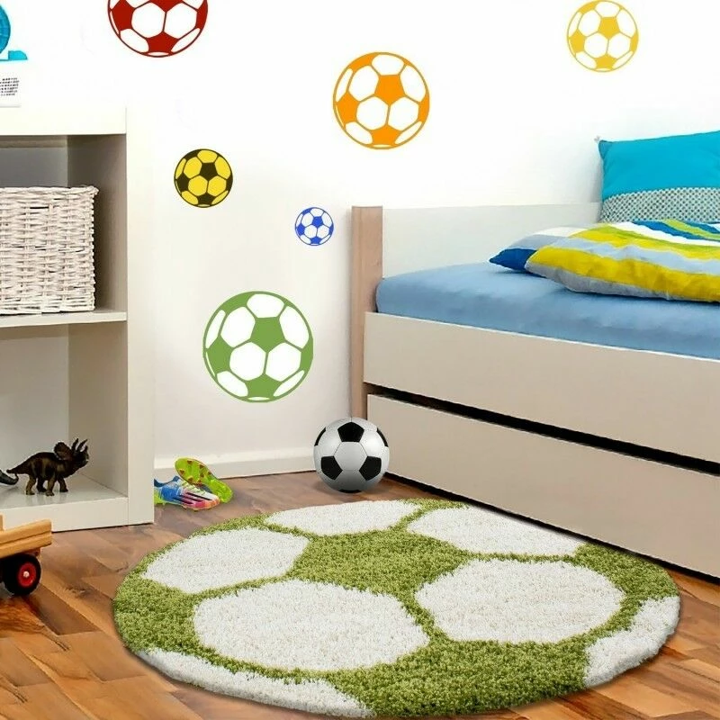 Xrug Football Rugs Green White Childrens Play Carpet Kids Bedroom Round Fluffy Mats 1 Xrug Football Rugs Green White Childrens Play Carpet Kids Bedroom Round Fluffy Mats