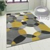 Xrugs Grey Ochre Rug Modern Geometric Pattern Floor Mat Small Large Bedroom New Carpet