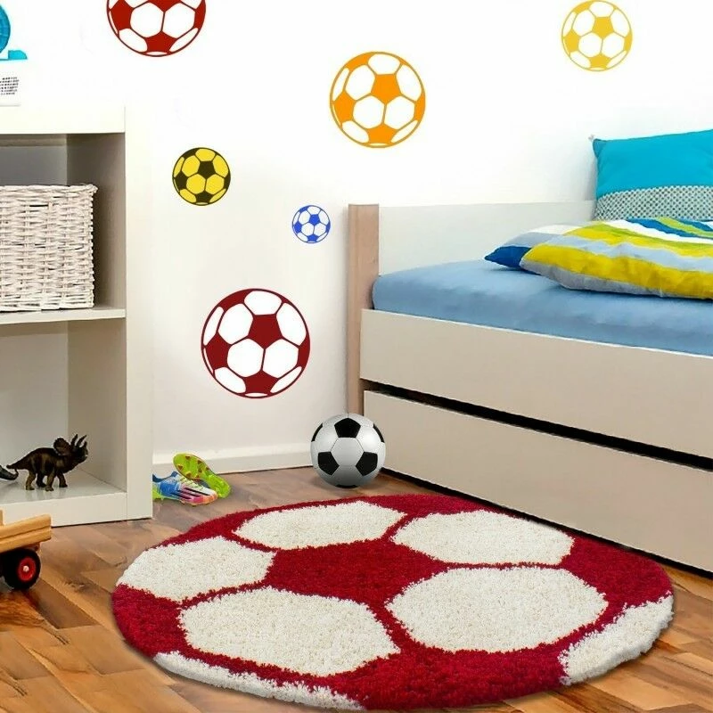Xrug Boys Football Rug Red White Round Fluffy Kids Floor Mats Childrens Room Carpet 1 Xrug Boys Football Rug Red White Round Fluffy Kids Floor Mats Childrens Room Carpet