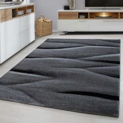 Xrugs Modern Rug Black And Grey Pattern Carpet Abstract Small Large Bedroom Lounge Mat